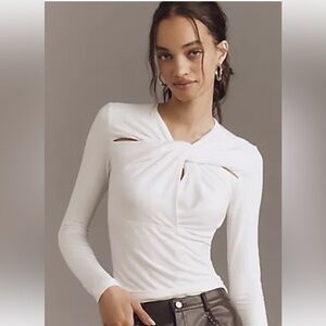 Walter Baker Cream Long Sleeve Twist Top